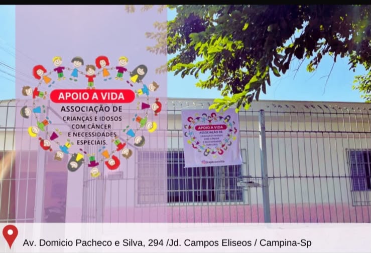 Fachada da sede da Apoio à Vida em Campinas